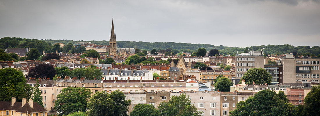 Vista da paisagem urbana de Bristol, Reino Unido