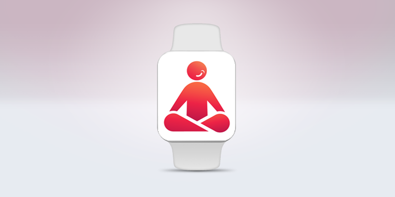 Logotipo do 10 per cent happier em um smartwatch