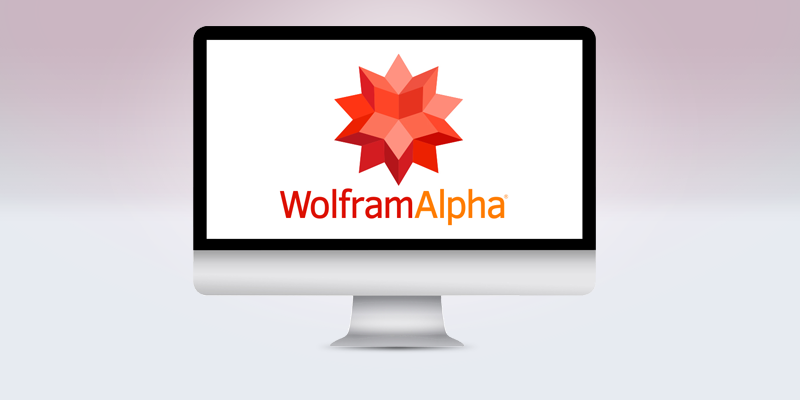 Logotipo do Wolfram Alpha na tela de um computador